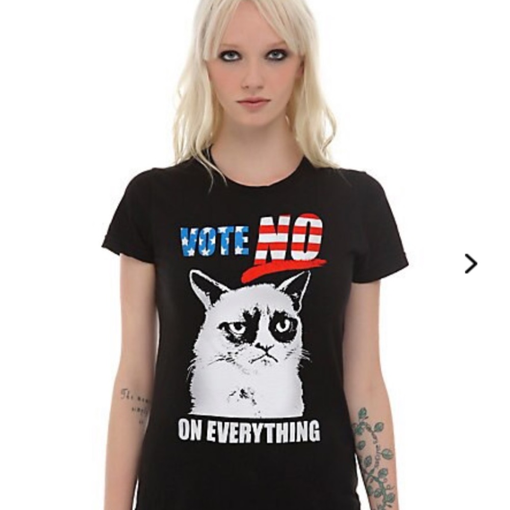 Grumpy Cat “Vote NO on Everything!” Ladies Fit XL